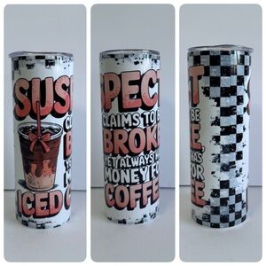 Iced Coffee Themed 20oz Skinny Tumbler